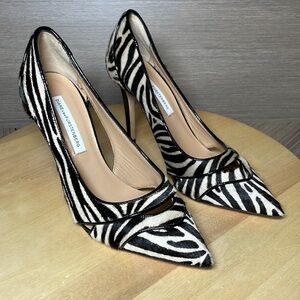 Diane Von Furstenberg Black and White Zebra Heels